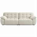 Divano 2 posti in poliestere bouclé crema, 180 x 90 x 78 cm