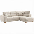 Divano angolare 3 posti con chaise longue destra beige, 250 x 160 x 85 cm